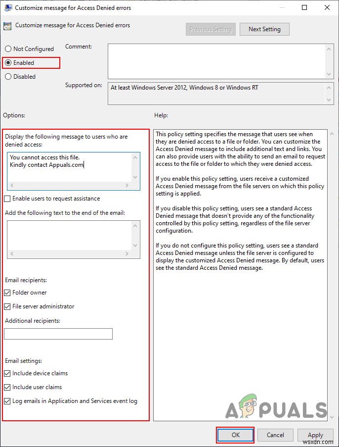 Windows 10에서 액세스 거부 메시지를 사용자 지정하는 방법