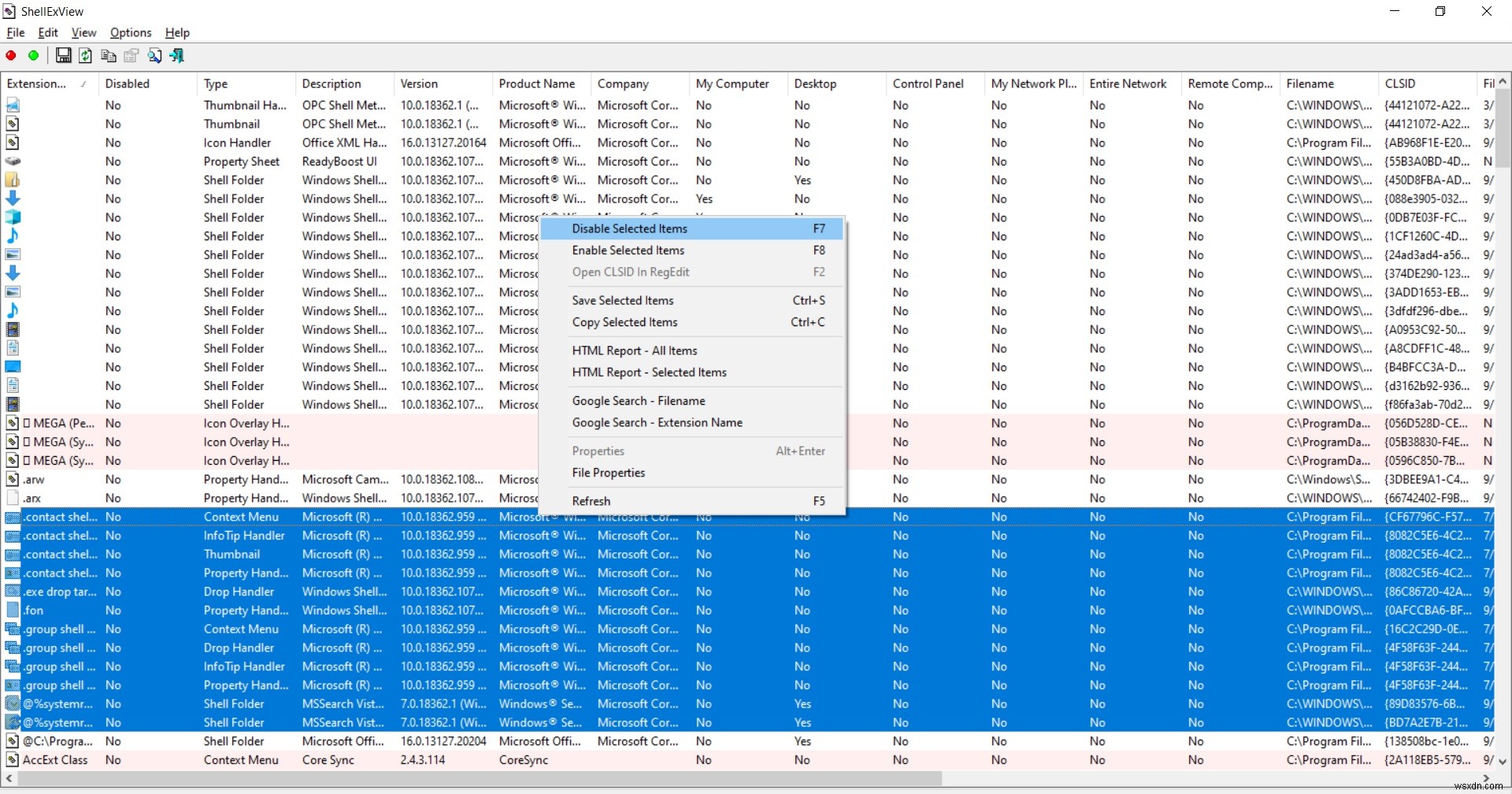 ShellExView로 Windows 10 컨텍스트 메뉴(우클릭 메뉴) 로딩 속도 높이는 방법