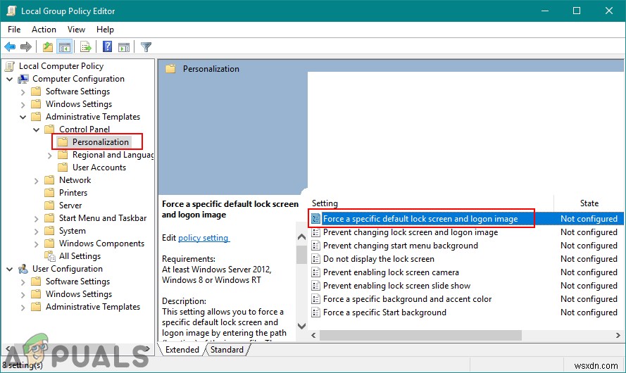 Windows 10에서 기본 잠금 화면 및 로그온 이미지를 강제로 지정하는 방법