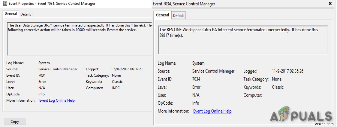Windows 10 로그오프 시 발생하는 이벤트 ID 7031, 7034 오류 해결 방법