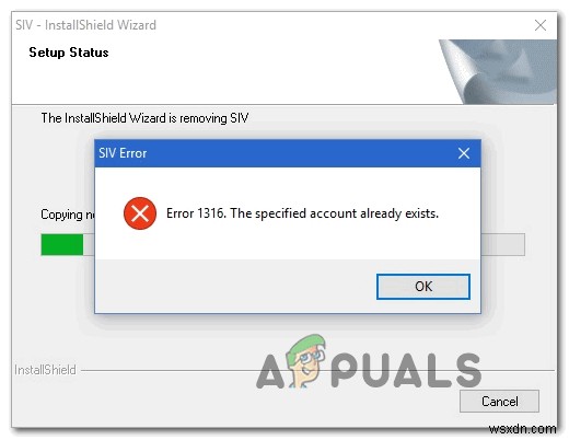 [해결 방법] InstallShield 마법사  지정된 계정이 이미 존재합니다  오류(1316) 수정하기
