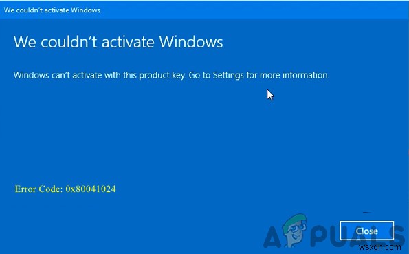 Windows 10 활성화 오류 0x80041024 해결 방법