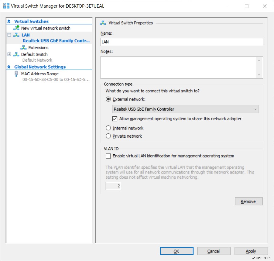 Hyper-V 2019 이더넷 스위치 오류로 가상 머신 시작 실패 시 해결 방법