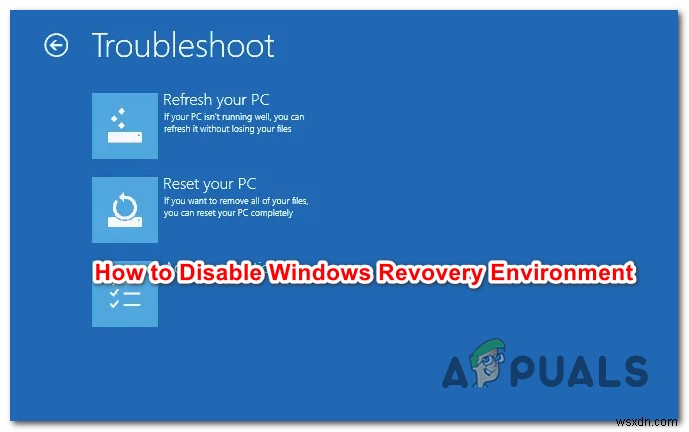 Windows 10에서 Windows 복구 환경(WinRE) 비활성화 및 활성화하는 방법