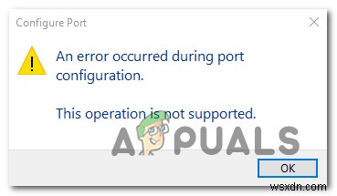 Windows 10 포트 구성 중 오류가 발생했습니다 문제 해결 방법