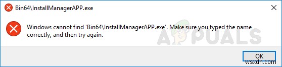 Windows에서  Bin64\InstallManagerApp.exe를 찾을 수 없음  오류 해결 방법