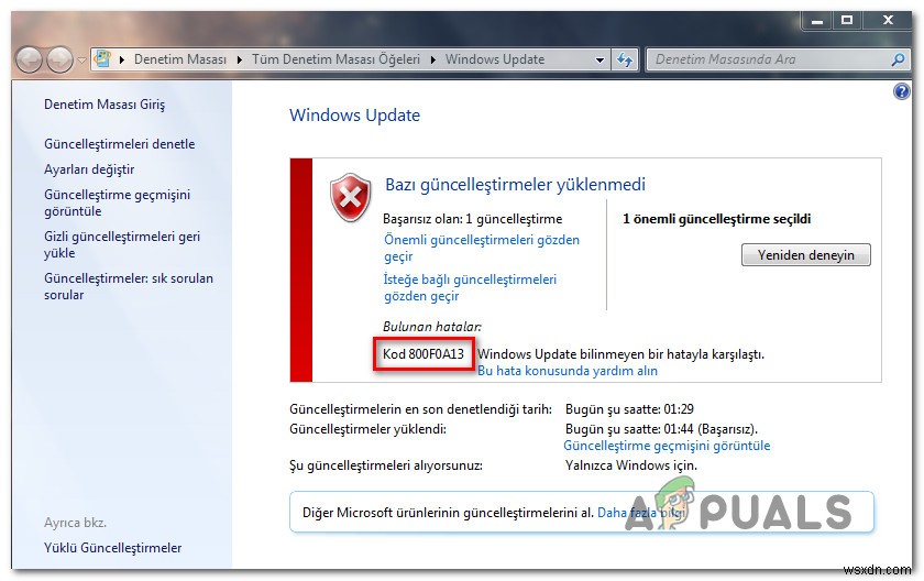 Windows 업데이트 오류 코드 800F0A13 해결 방법 총정리