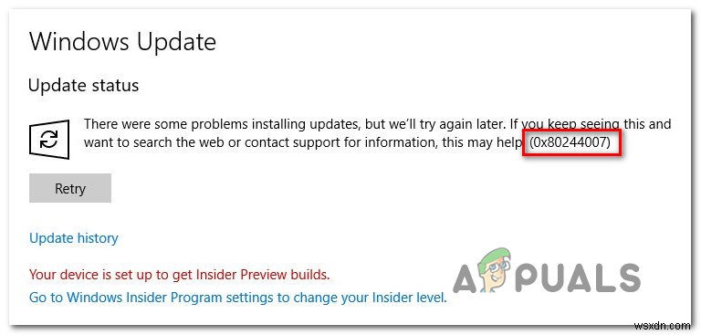 Windows 업데이트 오류 0x80244007 해결 방법 총정리