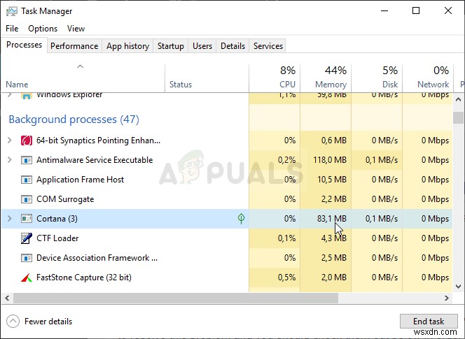 Windows 10에서 Cortana의 과도한 메모리 사용 문제 해결 방법