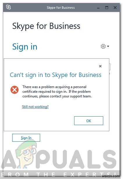 Skype 개인 인증서를 가져오는 데 문제가 발생했습니다 오류 해결 방법