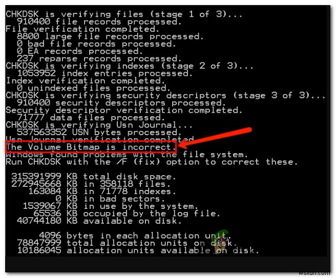 볼륨 비트맵이 올바르지 않습니다 CHKDSK 오류 해결 방법 총정리