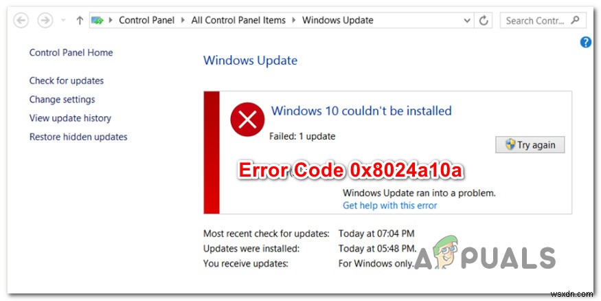 Windows 10 업데이트 오류 코드 0x8024a10a 해결 방법 완벽 가이드