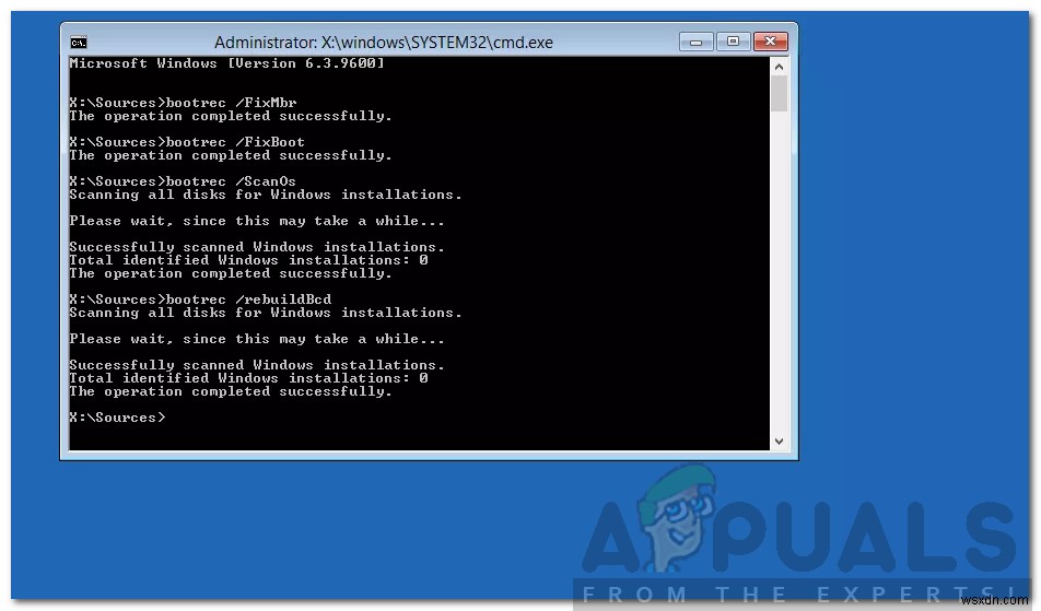 Windows 부팅 파일 복사 실패(Failure when Attempting to Copy Boot Files) 오류 해결 방법