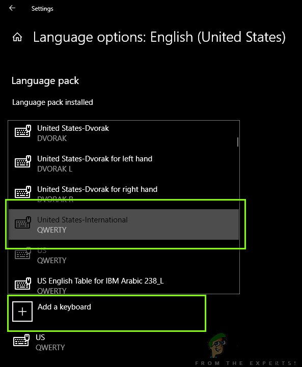 Windows 10에서 미국 국제 키보드 추가하고 전환하는 방법