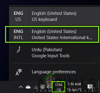Windows 10에서 미국 국제 키보드 추가하고 전환하는 방법