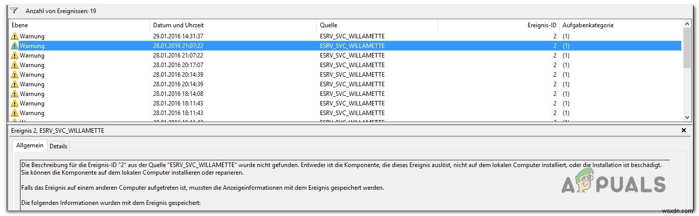 ESRV_SVC_WILLAMETTE 이벤트 뷰어 오류 해결 방법 총정리