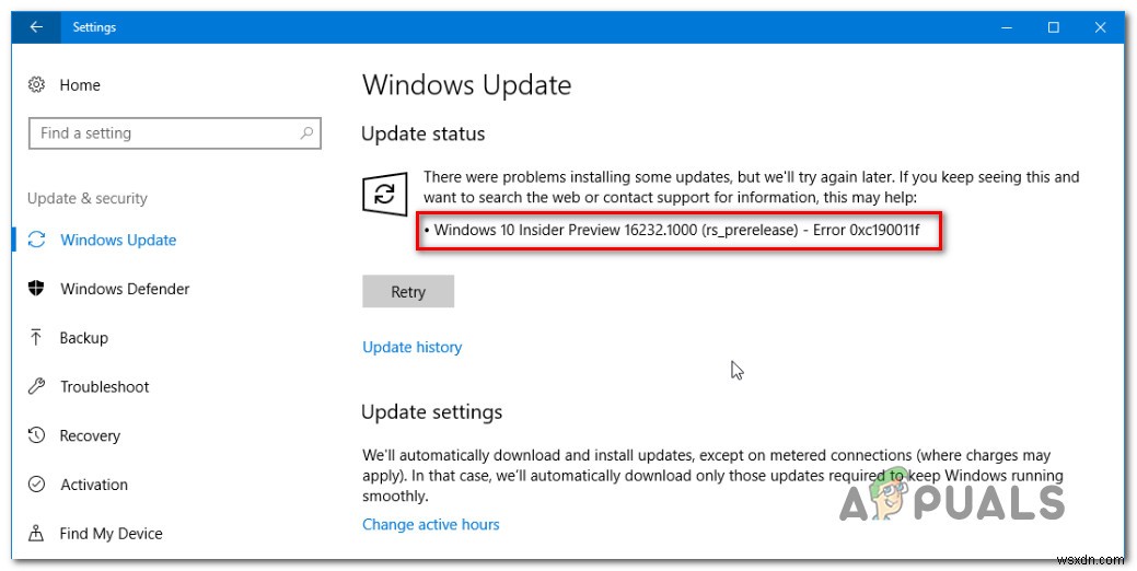 Windows 업데이트 오류 0xc190011f 완벽 해결 가이드