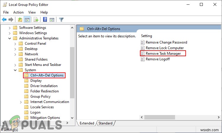 Windows 표준 사용자 계정에서 작업 관리자 비활성화하는 방법