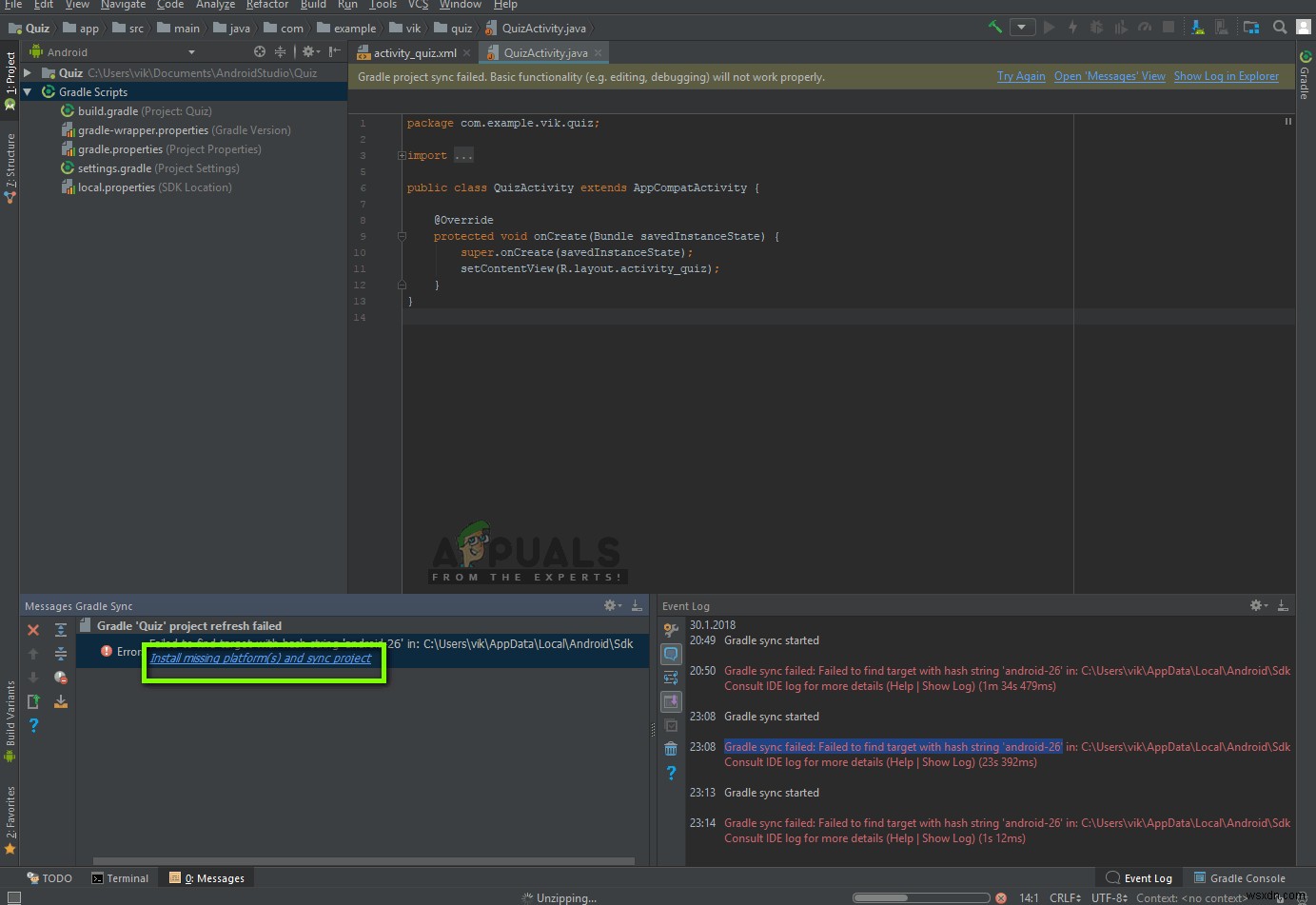 Android Studio  Gradle 프로젝트 동기화 실패  오류 해결 방법