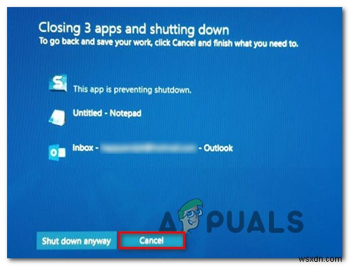 이 앱이 종료를 방지하고 있습니다 Windows 오류 해결 방법 총정리