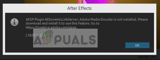 Adobe Media Encoder가 설치되지 않았습니다 오류 해결 방법