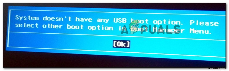  시스템에 USB 부팅 옵션이 없습니다  오류 해결 방법 총정리