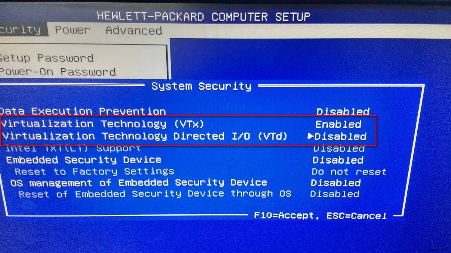 해결 방법: VT-X가 BIOS에서 모든 CPU 모드에 대해 비활성화됨 오류 (Verr_Vmx_Msr_All_Vmx_Disabled)