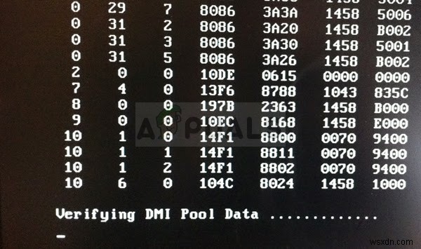 수정: 부팅 시 Verifying DMI Pool Data 오류 완벽 해결 방법