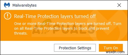 Malwarebytes 실시간 보호 계층이 꺼짐 오류 해결 방법