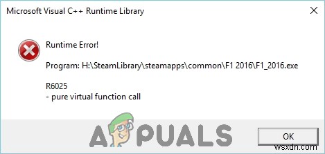 Microsoft Visual C++ 런타임 오류 R6025 해결 방법