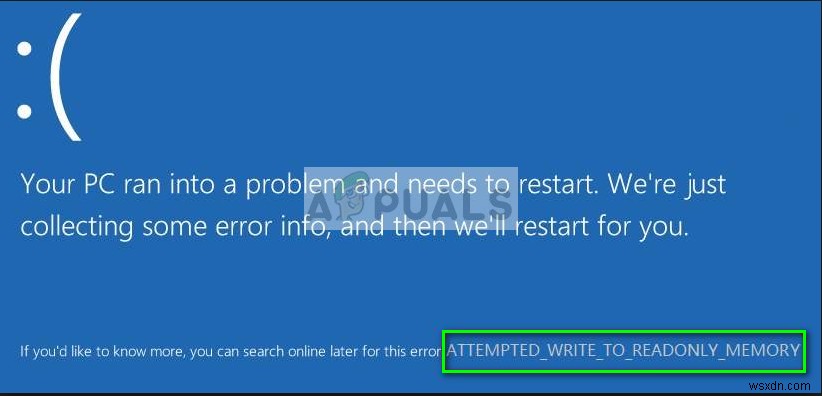 ATTEMPTED_WRITE_TO_READONLY_MEMORY 블루스크린 오류 해결 방법