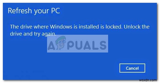 Windows 10 Windows가 설치된 드라이브가 잠겨 있습니다 오류 해결 방법