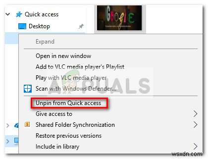 Windows 10 빠른 액세스에서 FTP 폴더가 고정 해제되지 않을 때 해결 방법