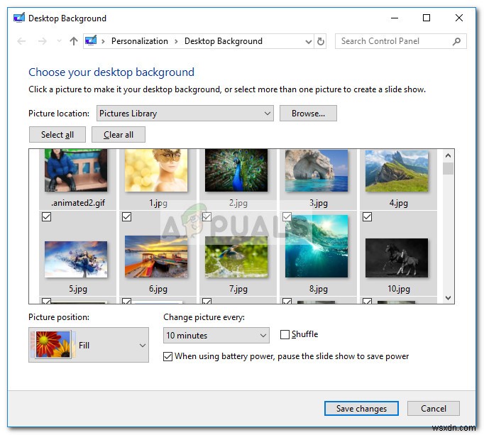 Windows 10 바탕 화면 슬라이드쇼에 하위 폴더가 포함되지 않는 문제 해결 방법