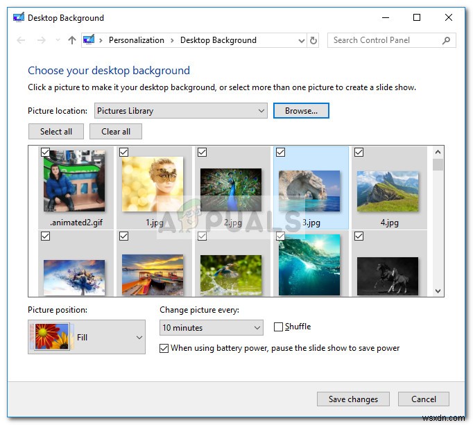 Windows 10 바탕 화면 슬라이드쇼에 하위 폴더가 포함되지 않는 문제 해결 방법