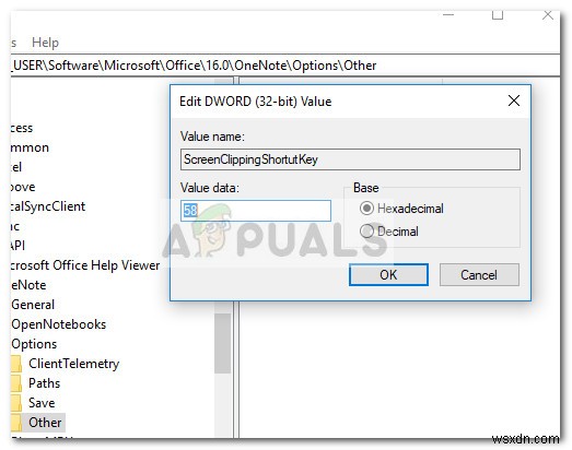 Windows 10에서 OneNote 화면 클리핑 단축키 변경하는 방법