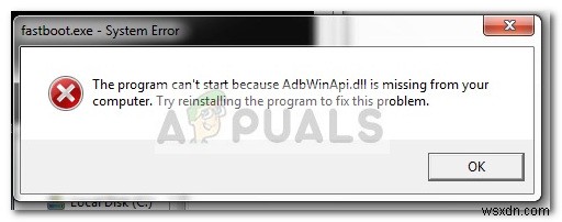 AdbWinApi.dll 누락 오류 해결 방법 총정리