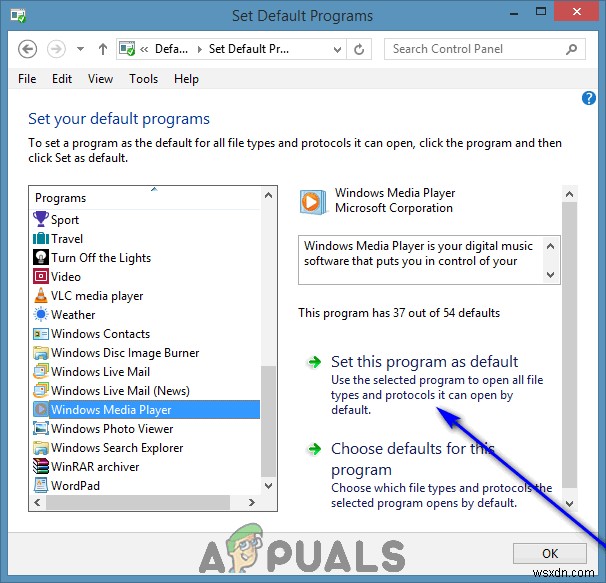 Windows Media Player를 기본 음악 재생 프로그램으로 설정하는 방법