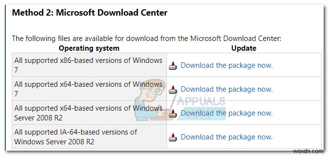 Windows Update 독립 실행형 설치 프로그램이  업데이트 검색 중 에서 멈추는 문제 해결 방법