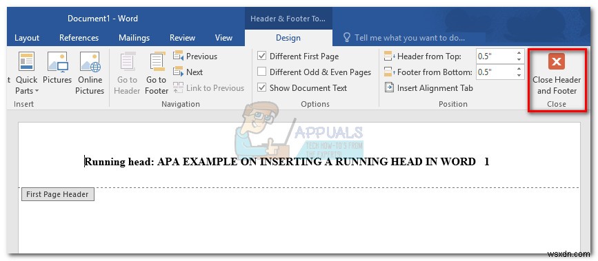 MS Word에서 APA 스타일 러닝 헤드(Running Head) 삽입하는 방법