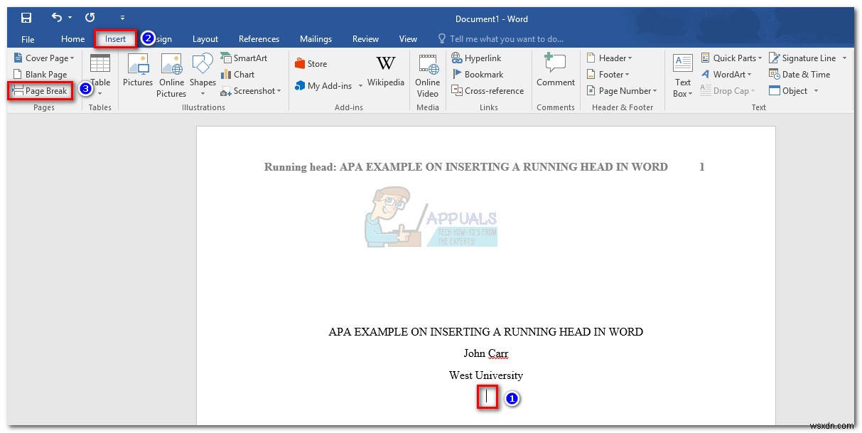 MS Word에서 APA 스타일 러닝 헤드(Running Head) 삽입하는 방법