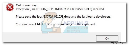 0xe06d7363 알 수 없는 소프트웨어 예외 오류 해결 방법 총정리