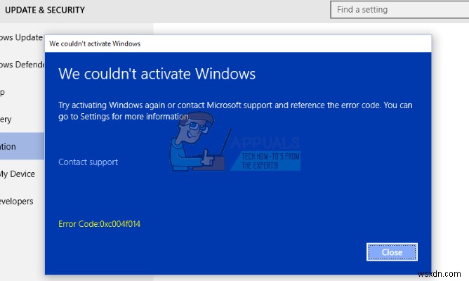 Windows 10 정품 인증 오류 0xc004f014 해결 방법 총정리
