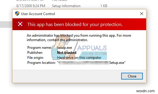 수정: Windows 10 관리자가 이 앱을 실행하지 못하도록 차단했습니다 오류 해결 방법