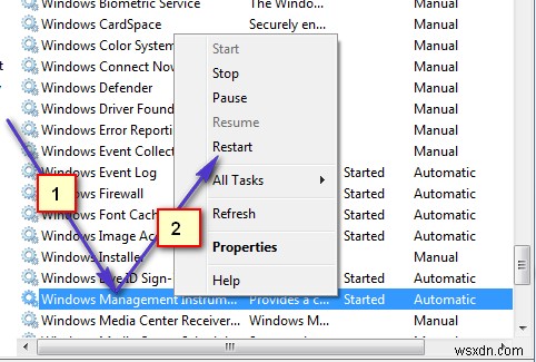 Windows 10에서 WMI 공급자 호스트(WmiPrvSE.exe) CPU 사용량 높음 문제 해결 방법