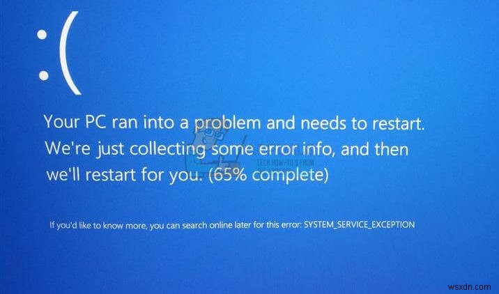 SYSTEM_SERVICE_EXCEPTION 블루스크린 오류 해결 방법