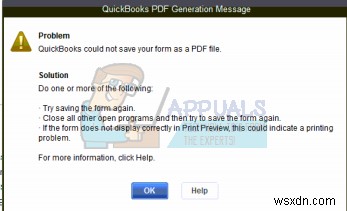 QuickBooks 양식을 PDF 파일로 저장할 수 없음 오류 해결 방법