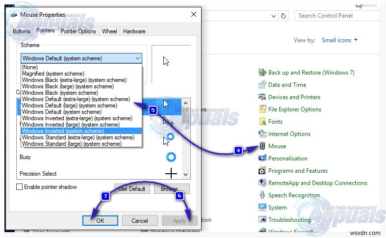 Windows 10에서 마우스 커서(포인터) 변경하는 방법 완벽 가이드
