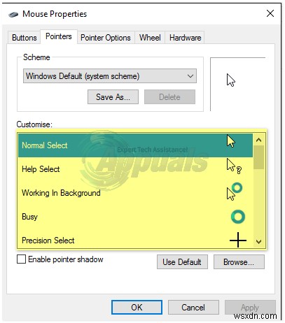 Windows 10에서 마우스 커서(포인터) 변경하는 방법 완벽 가이드