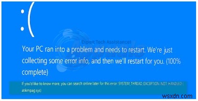 SYSTEM_THREAD_EXCEPTION_NOT_HANDLED 블루스크린 오류 해결 방법